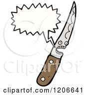 Cartoon Of A Speaking Knife Royalty Free Vector Illustration