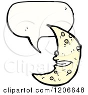 Cartoon Of The Crescent Moon Speaking Royalty Free Vector Illustration by lineartestpilot