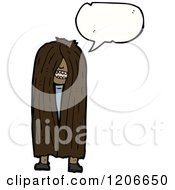 Cartoon Of A Long Haired Hippie Speaking Royalty Free Vector Illustration