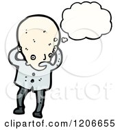 Cartoon Of A Skull Doctor Thinking Royalty Free Vector Illustration by lineartestpilot
