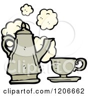Cartoon Of A Tea Set Royalty Free Vector Illustration
