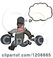 Cartoon Of A Criminal Thinking Royalty Free Vector Illustration by lineartestpilot