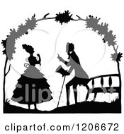 Poster, Art Print Of Vintage Black And White Couple Talking By A Bench