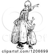 Poster, Art Print Of Vintage Black And White Mother And Daughter Waving Goodbye