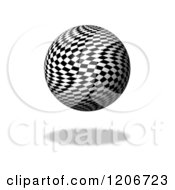 Poster, Art Print Of 3d Floating Chessboard Checkered Globe