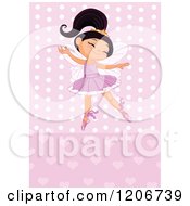 Poster, Art Print Of Happy Ballerina Princess Girl Dancing Over Pink Hearts And Polka Dots