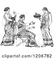 Poster, Art Print Of Vintage Black And White Servant And Grecian Ladies