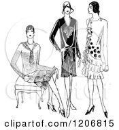 Poster, Art Print Of Vintage Black And White Fashionable Ladies