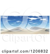 3d Desert Landscape With Sand Dunes And Sunny Skies