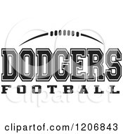 Clipart Of A Black And White American Football And DODGERS Football Team Text Royalty Free Vector Illustration