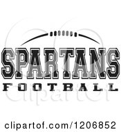 Clipart Of A Black And White American Football And SPARTANS Football Team Text Royalty Free Vector Illustration