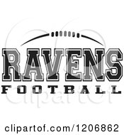 Clipart Of A Black And White American Football And RAVENS Football Team Text Royalty Free Vector Illustration