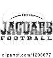 Clipart Of A Black And White American Football And JAGUARS Football Team Text Royalty Free Vector Illustration