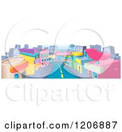Poster, Art Print Of Commercial Street With Shops And A Road