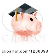 Poster, Art Print Of Pink Graduation Piggy Bank Wearing A Mortar Board