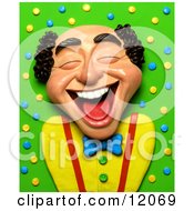 Clay Sculpture Clipart Balding Man Laughing Royalty Free 3d Illustration by Amy Vangsgard