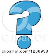 Cartoon Of A Blue Question Mark Royalty Free Vector Clipart by Hit Toon