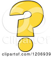Cartoon Of A Yellow Question Mark Royalty Free Vector Clipart