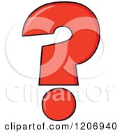 Cartoon Of A Red Question Mark Royalty Free Vector Clipart