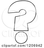 Cartoon Of A Black And White Question Mark Royalty Free Vector Clipart by Hit Toon