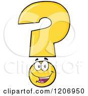 Poster, Art Print Of Happy Yellow Question Mark Mascot