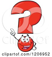 Poster, Art Print Of Happy Pointing Red Question Mark Mascot