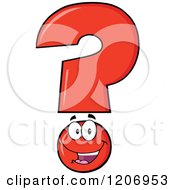 Poster, Art Print Of Happy Red Question Mark Mascot