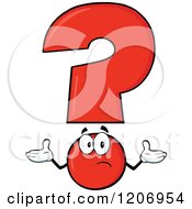 Poster, Art Print Of Shrugging Red Question Mark Mascot