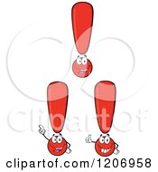 Cartoon Of A Red Exclamation Point Mascot In Different Poses Royalty Free Vector Clipart