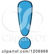 Cartoon Of A Blue Exclamation Point Royalty Free Vector Clipart