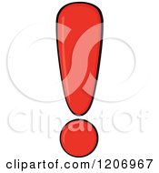 Cartoon Of A Red Exclamation Point Royalty Free Vector Clipart by Hit Toon