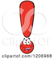 Cartoon Of A Red Yellow Exclamation Point Royalty Free Vector Clipart