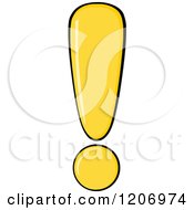 Cartoon Of A Yellow Exclamation Point Royalty Free Vector Clipart