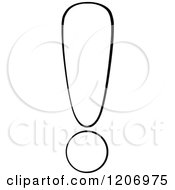 Cartoon Of A Black And White Exclamation Point Royalty Free Vector Clipart