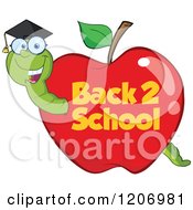 Poster, Art Print Of Bookworm In A Back 2 School Apple