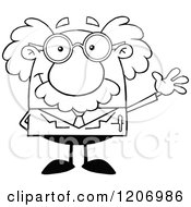 Poster, Art Print Of Outlined Happy Scientist Waving