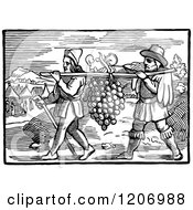 Poster, Art Print Of Vintage Black And White Men Carrying Giant Grapes