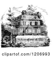 Poster, Art Print Of Vintage Black And White Mansion