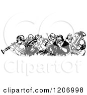 Poster, Art Print Of Vintage Black And White Group Of Musicians