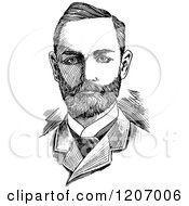 Clipart Of A Vintage Black And White Man Royalty Free Vector Illustration
