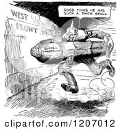 Poster, Art Print Of Vintage Black And White War Cartoon