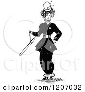 Clipart Of A Vintage Black And White Police Woman Royalty Free Vector Illustration by Prawny Vintage