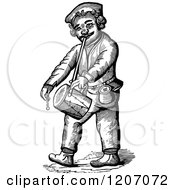 Clipart Of A Vintage Black And White Drummer Man Royalty Free Vector Illustration
