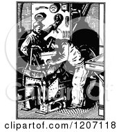 Clipart Of A Vintage Black And White Dynamometer Test Royalty Free Vector Illustration