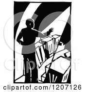 Clipart Of A Vintage Black And White Ambitions Abstract Royalty Free Vector Illustration