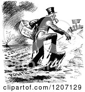 Poster, Art Print Of Vintage Black And White Uncle Sam Giving Aid