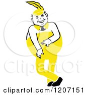 Clipart Of A Yellow Tweedle Dee Royalty Free Vector Illustration