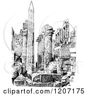 Poster, Art Print Of Vintage Black And White Obelisk And Ruins
