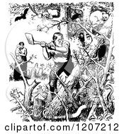 Poster, Art Print Of Vintage Black And White Pioneer Chopping Down A Forest