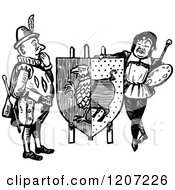 Clipart Of Vintage Black And White Heraldry Royalty Free Vector Illustration by Prawny Vintage